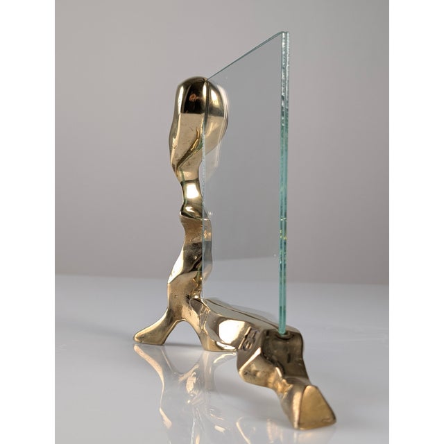 Brutalist Vintage Brass Photo Frame by David Marshall, Spain, 1970s For Sale - Image 3 of 9