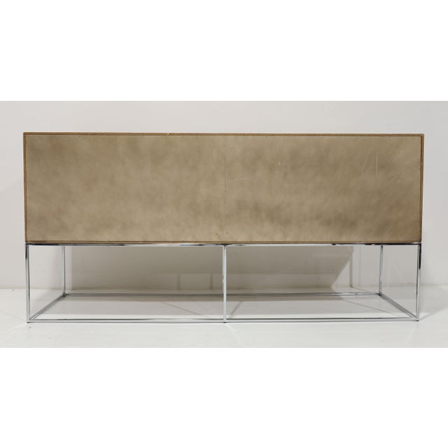 Mid 20th Century Burled Olivewood Sideboard on Chrome Base Attributed to Milo Baughman For Sale In Dallas - Image 6 of 11