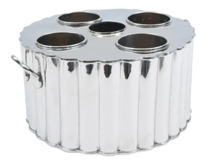 Silver Plate Barware / Tableware Four Bottles Holder with Handles