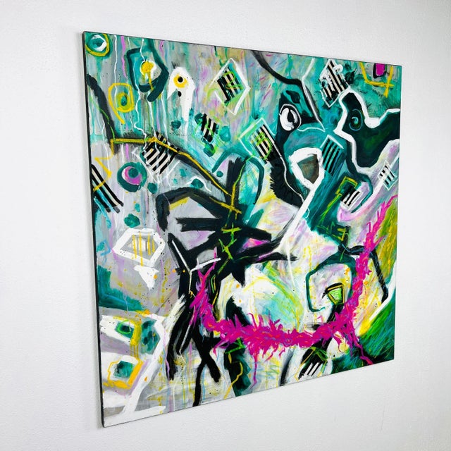 2020s "All That Jazz" Large Abstract Mixed-Media Painting by Esther Ritz For Sale - Image 5 of 12