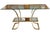 Here's a stunning design for the Hollywood Regency lover. This brass and glass console table features curved legs...