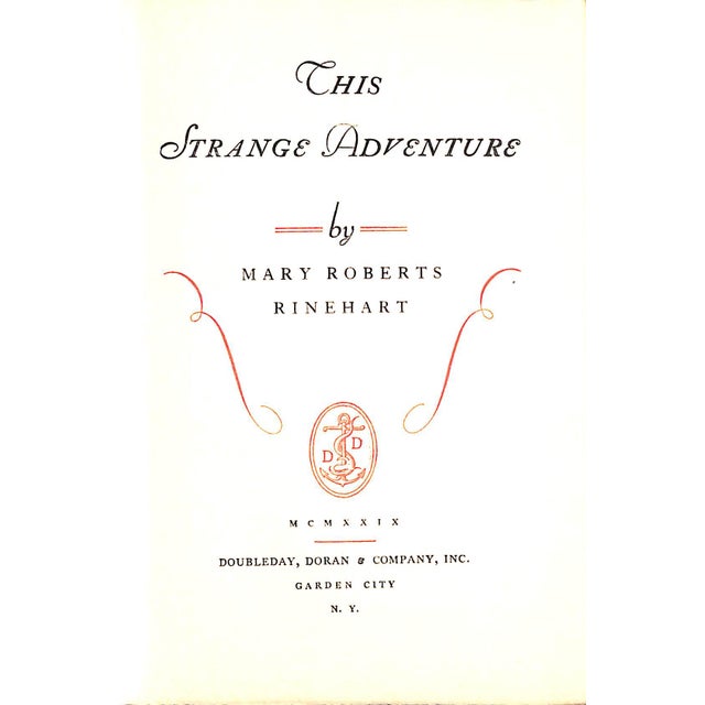 RINEHART, Mary Roberts [333] pp. Doubleday Doran & Company, Inc. 1929 First Edition 7 3/4" x 5 1/2" Rinehart's departure...