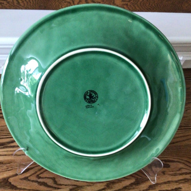 Ceramic Portuguese Bordallo Pinheiro Green Grape and Grape Leaf Serving Dish For Sale - Image 7 of 13