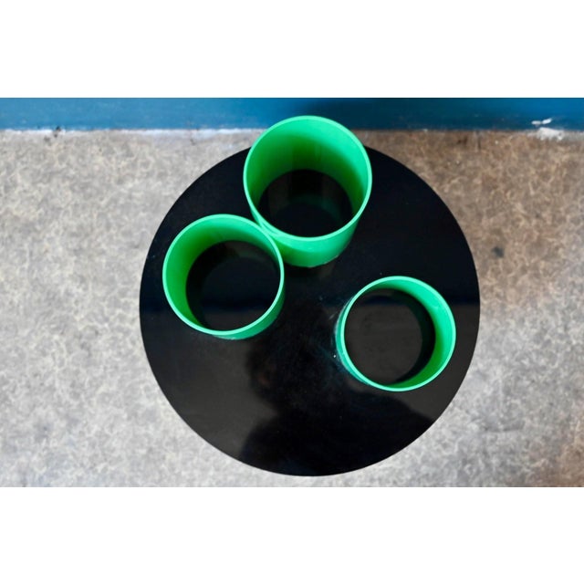 Green Pedestal Table in Green Acrylic Glass, 1980s For Sale - Image 8 of 11