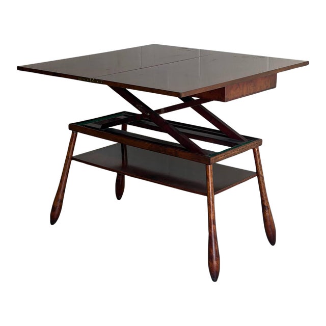 Teak Adjustable Transformer Coffee to Dining Table Expandable Dual Height Denmark Mid-Century Modern 1960s For Sale