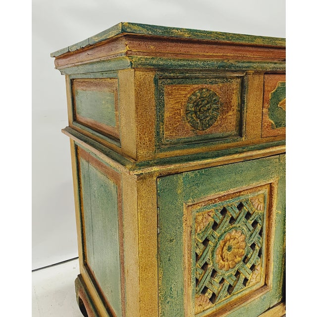 Indian Cabinet with Carvings, 1950s For Sale - Image 3 of 9