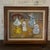 Royal Blue Vintage Oil Painting Still Life Blue & White Porcelain Kerosene Lamp Signed “The Royal Copenhagen” For Sale - Image 8 of 10