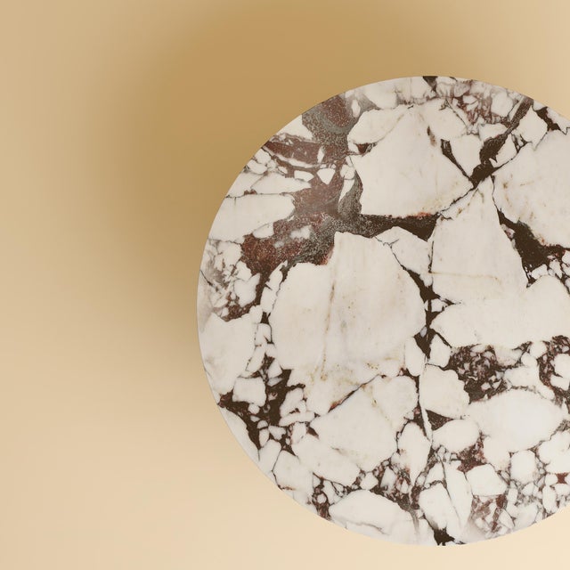 Contemporary Round Calacatta Viola Marble and Smoked Oak Coffee Table by Lebanto For Sale - Image 3 of 4