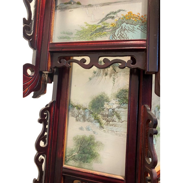 Original 1930's Chinese pendant chandelier in excellent condition. Fixture only: Height 18 INCHES Width 17 INCHES Deep 17...