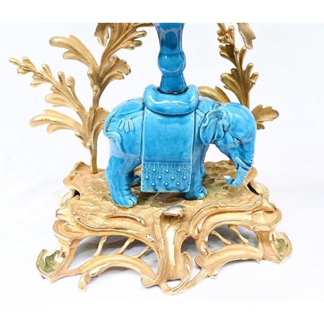 Stunning pair of porcelain elephant and gilt candelabras Such a great look to this eye catching pair which are a perfecct...