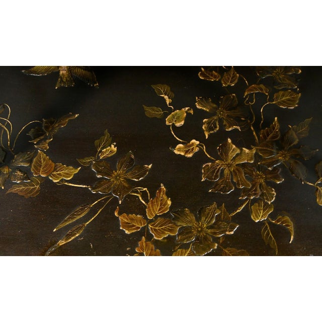 Lacquered Wood Tea Table with Asian Decorations For Sale - Image 13 of 18
