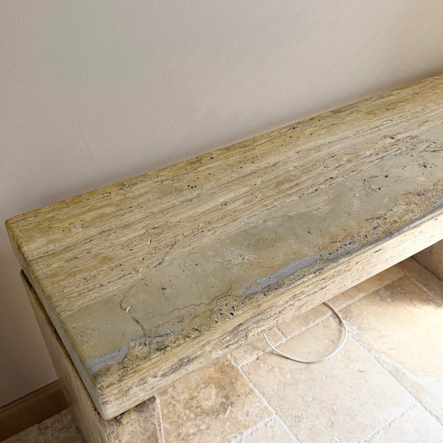 Vintage Italian Travertine Console Table For Sale - Image 10 of 11