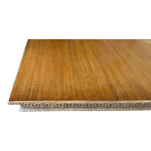 Chinese Dennis & Leen Chinese Chippendale Mahogany & Giltwood Dining Table For Sale - Image 3 of 6