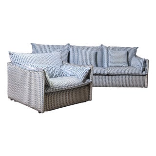 Italian Three-Seater Sofa with Armchair by Dema, 1970s, Set of 2 For Sale