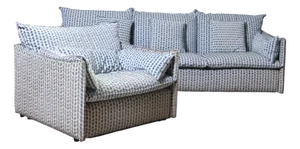 Italian Three-Seater Sofa with Armchair by Dema, 1970s, Set of 2