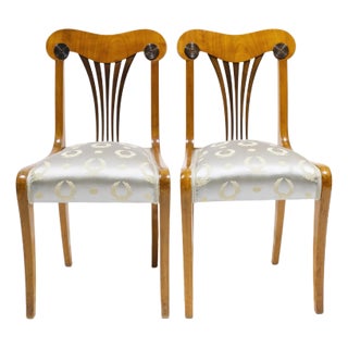 Pair of 19th Century Neo Classical Biedermeier Side Chairs For Sale