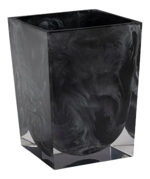 Ducale Bath Accessories Waste Basket in Black/White