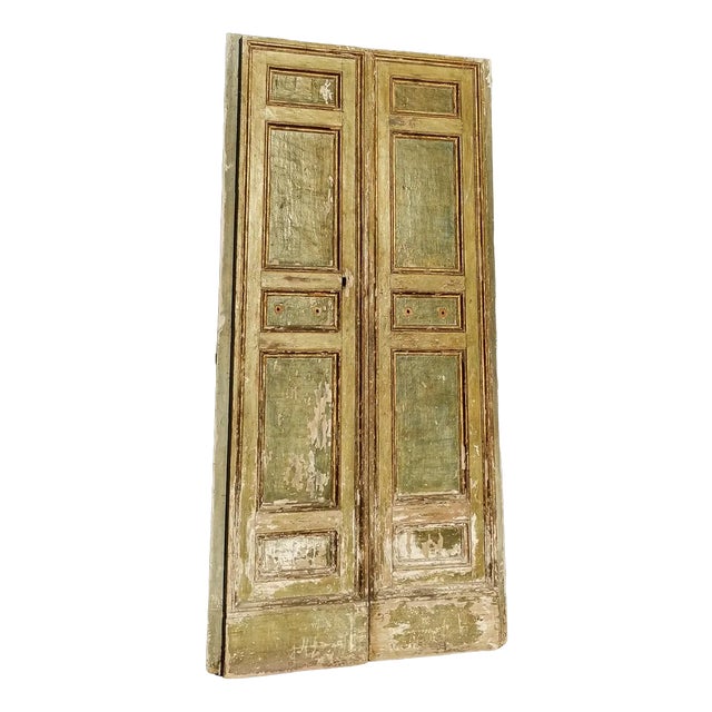 Two-Leaf Door with Original Lacquer, 1700s For Sale