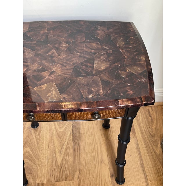 Bone Vintage Maitland Smith Tasselated Horn Table With Drawers For Sale - Image 7 of 7