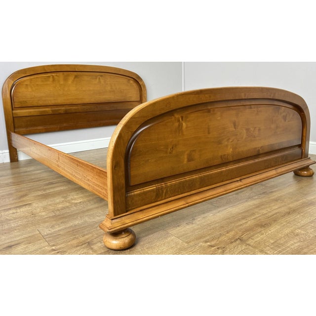 Vintage French King Size Bed Frame with Carved Headboard For Sale - Image 3 of 12