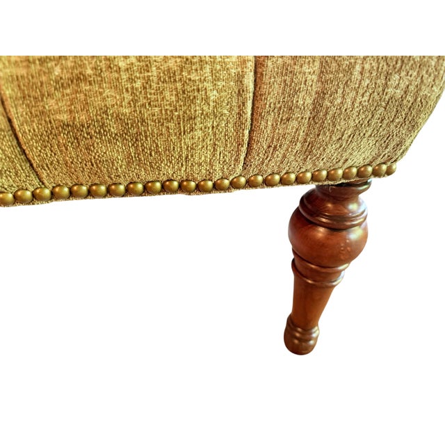 Wood Stickley Leopold Upholstered Chair and Ottoman Matching Set For Sale - Image 7 of 13