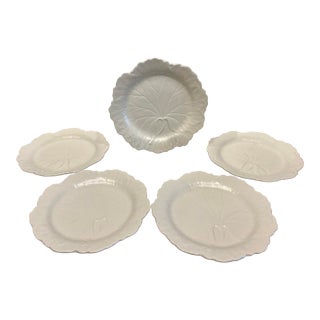 Vintage Wedgewood Cabbage Dessert Plates- Set of 5 For Sale