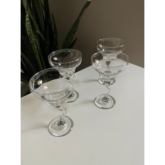 Vintage Libbey Z Stem Martini Glasses, Set of 4 