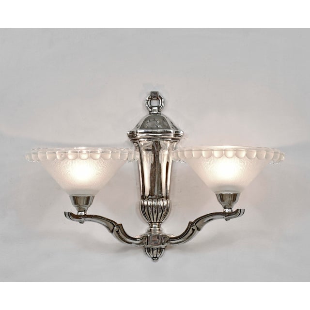 Art Deco French Art Deco Wall Sconces by Petitot & Gauthier Ezan France 1930s - A Pair For Sale - Image 3 of 12