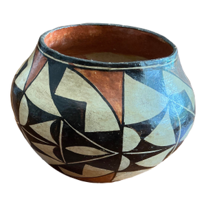 1970s Acoma Pueblo Multi Color Pottery/ Vessel Styled After Marie Torivio
