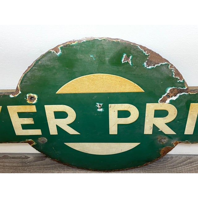 Dark Green Original 1940's Mid Century Southern Railway Enamel Target Sign “Dover Priory” – British Railwayana For Sale - Image 8 of 12