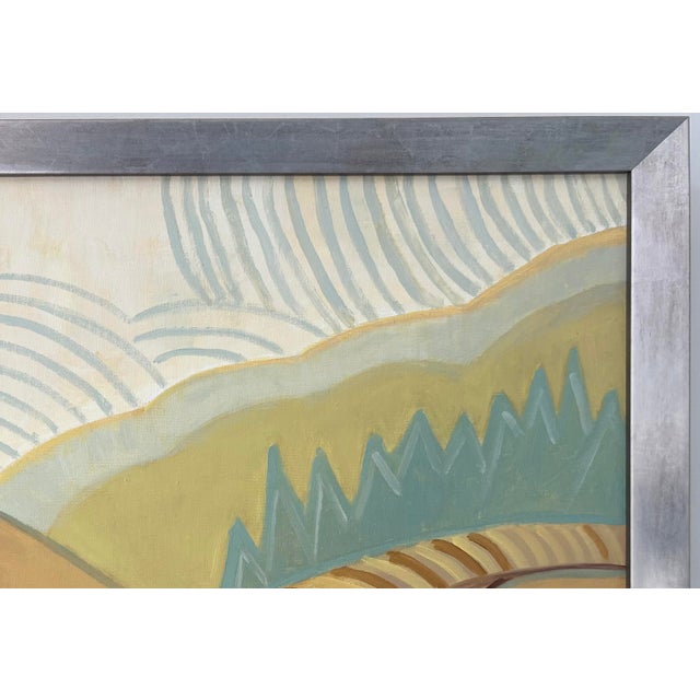 Abstract "Rolling Hills” Framed Oil on Linen by Nancy M. Vignola For Sale - Image 3 of 8