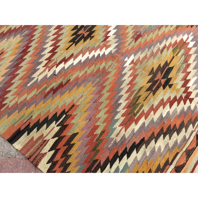 Vintage Turkish Kilim Rug - 58" X 76" For Sale - Image 9 of 11