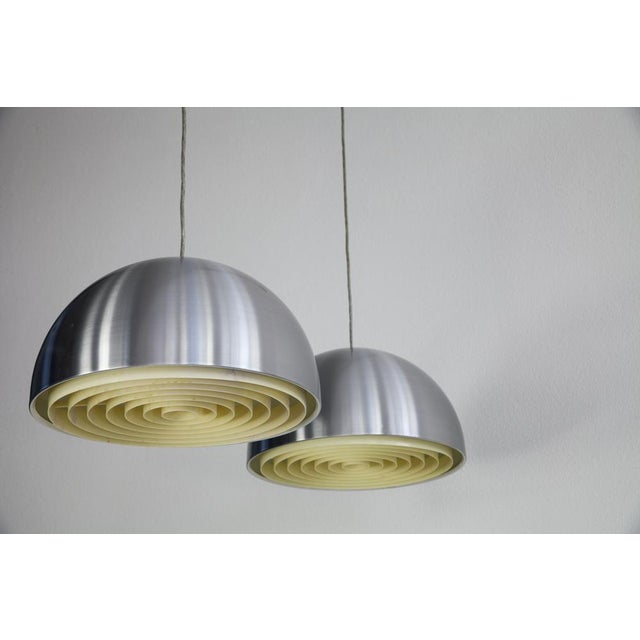 Metal Lousiane Hanging Lamps by Vilhelm Wohlert for Louis Poulsen, Denmark, 1960s, Set of 2 For Sale - Image 7 of 18