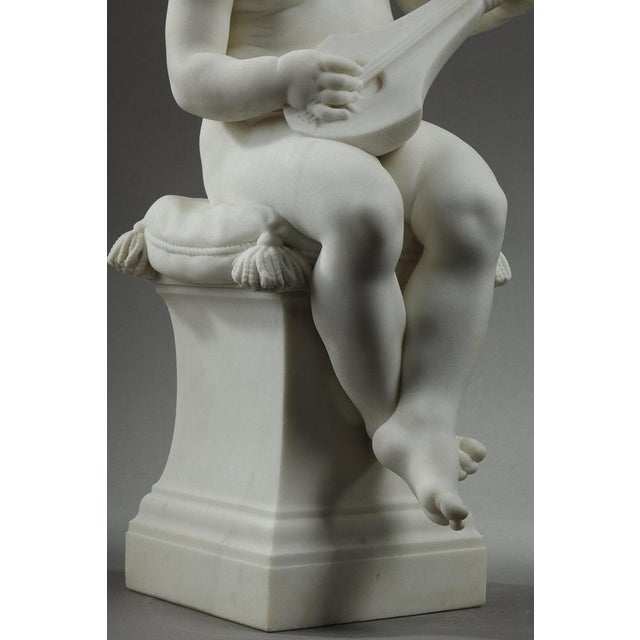 Louis Ernest Barrias, Little Musician, 1880, Carrara Marble For Sale - Image 16 of 18