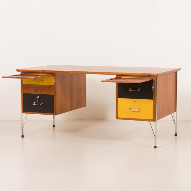 Brown Mid-Century Modern Danish Teak Desk, 1970s For Sale - Image 8 of 18