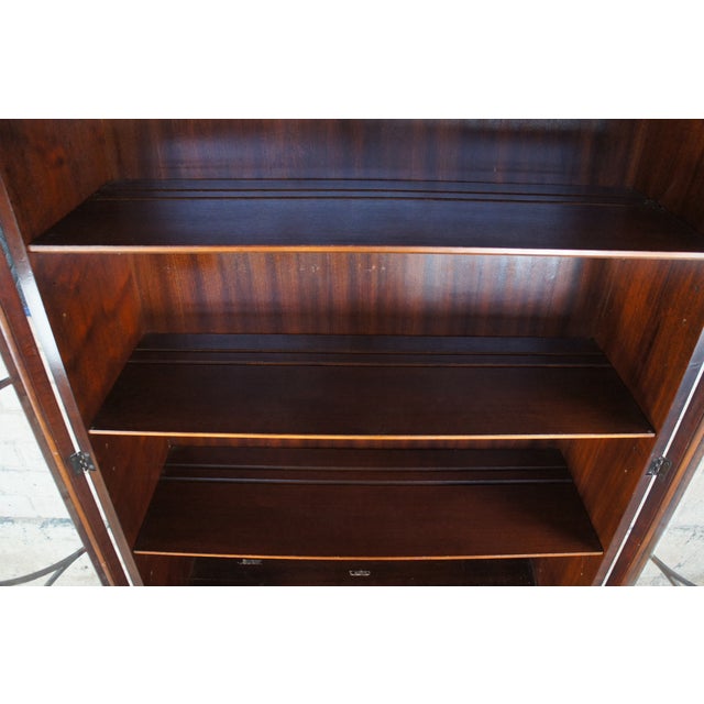 Antique Union National English George III Style Mahogany China Cabinet Bookcase For Sale - Image 6 of 12