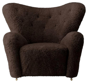 Espresso Sheepskin the Tired Man Lounge Chair by Lassen