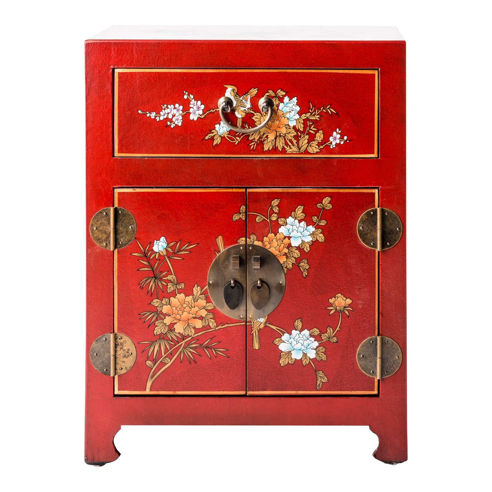 Asian Style Shanxi Handpainted Motif End Table Chairish