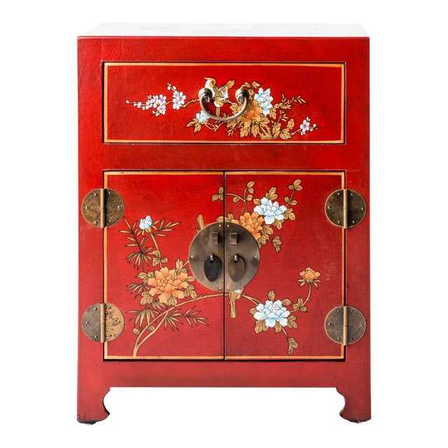 Asian Style Shanxi Handpainted Motif End Table Chairish