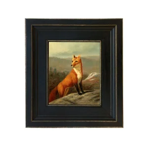 Contemporary Red Fox Reproduction Print on Canvas, Framed