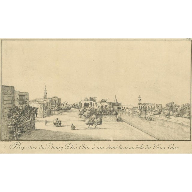 Norden, View of Deir el-Tin near Cairo Antique Egypt City, Engraving, 1755 For Sale - Image 3 of 10