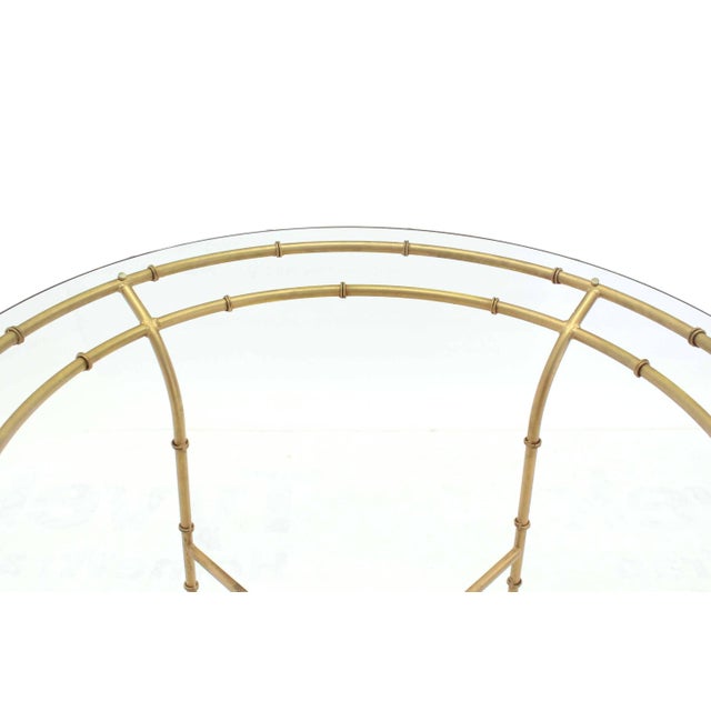 Faux Bamboo X Base Round Dining Table For Sale - Image 4 of 6