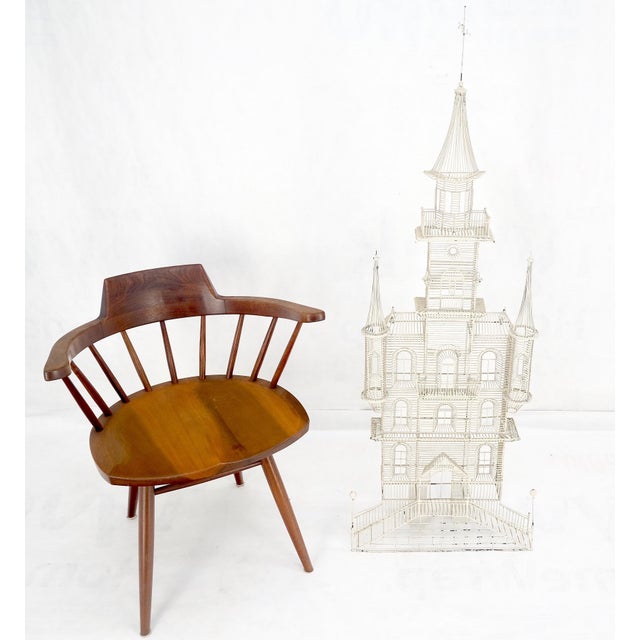 53" Tall c1960s Very Fine Wall Wire Sculpture of Castle House Architecture For Sale - Image 10 of 17