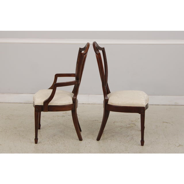 Set of 6 Maitland Smith Shield Back Mahogany Dining Chairs For Sale - Image 13 of 18