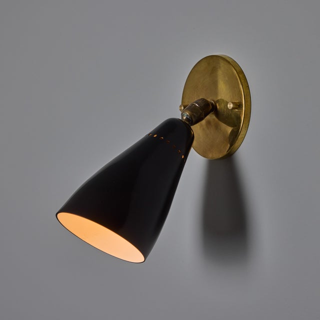 1950s Giuseppe Ostuni Model #101 Black Articulating Sconce for O-Luce For Sale - Image 11 of 13