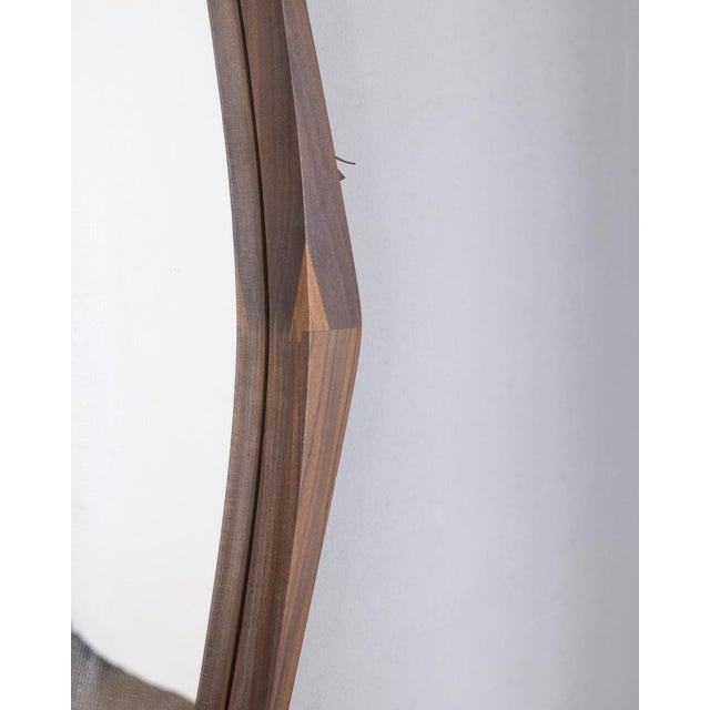 Modern Italian Oval Wall Mirror in Wood, 1960s For Sale - Image 3 of 9