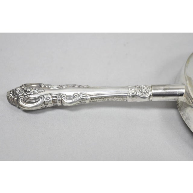 Mid 20th Century Vintage English Victorian Silver Plated Rose Flower Table Butler Crumb Catcher For Sale - Image 5 of 9