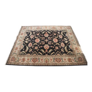 Karastan Ashara 100% Wool Agra Black Acanthus Palmette 549 Area Rug Carpet 9x10 For Sale