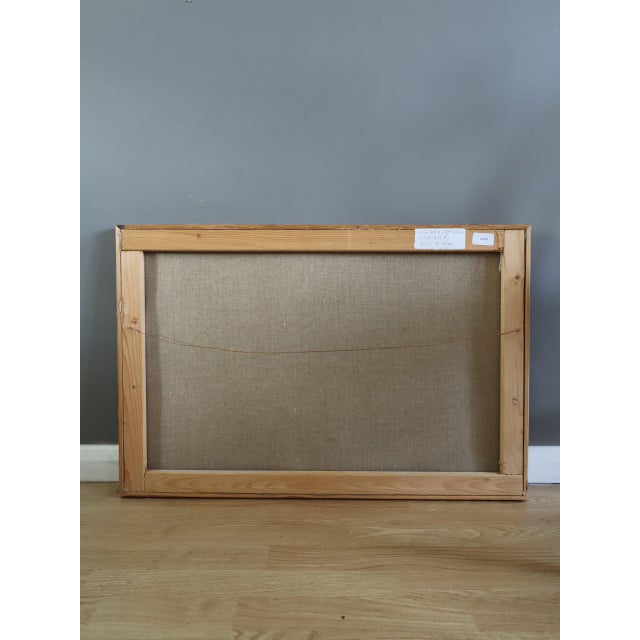 Mid-Century Modern 'Waiting at the Door' Swedish Expressive Street Scene Landscape Oil Painting, Framed For Sale - Image 11 of 11