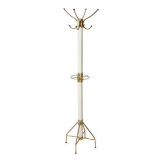 Logan Square & Coat Rack/Tree, Gold, White For Sale